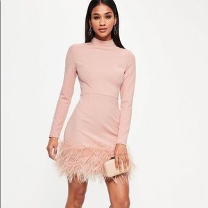 Missguided Feather Hem Dress